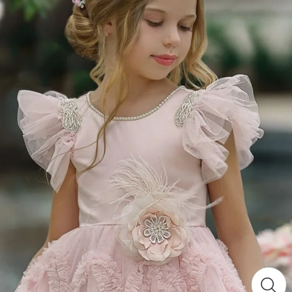 Dollcake dreamy pink butterfly sleeve dress gown 8 9